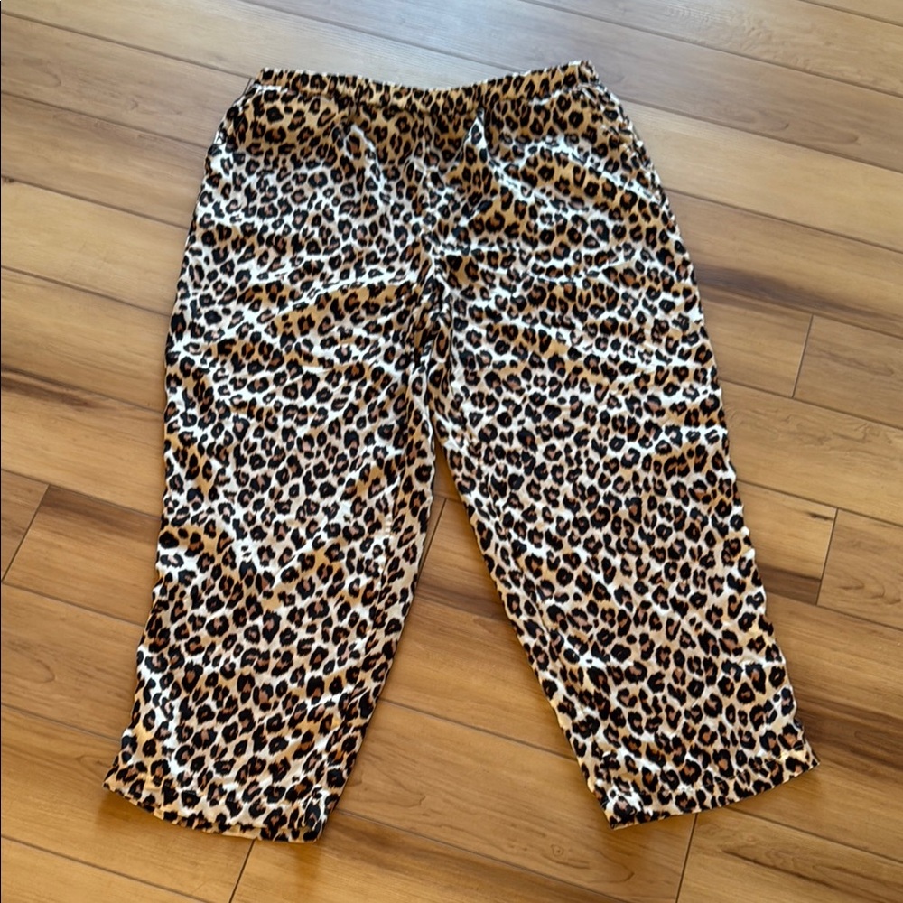 LOFT Satin like Leopard Print Pants